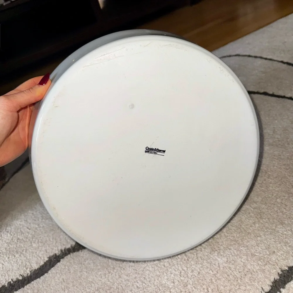Crate & Barrel White 12” Chip / Serving Bowl